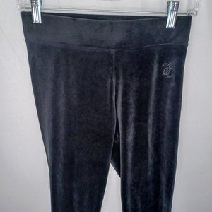 Juicy Couture Black Crushed Velour Pant Size Small
